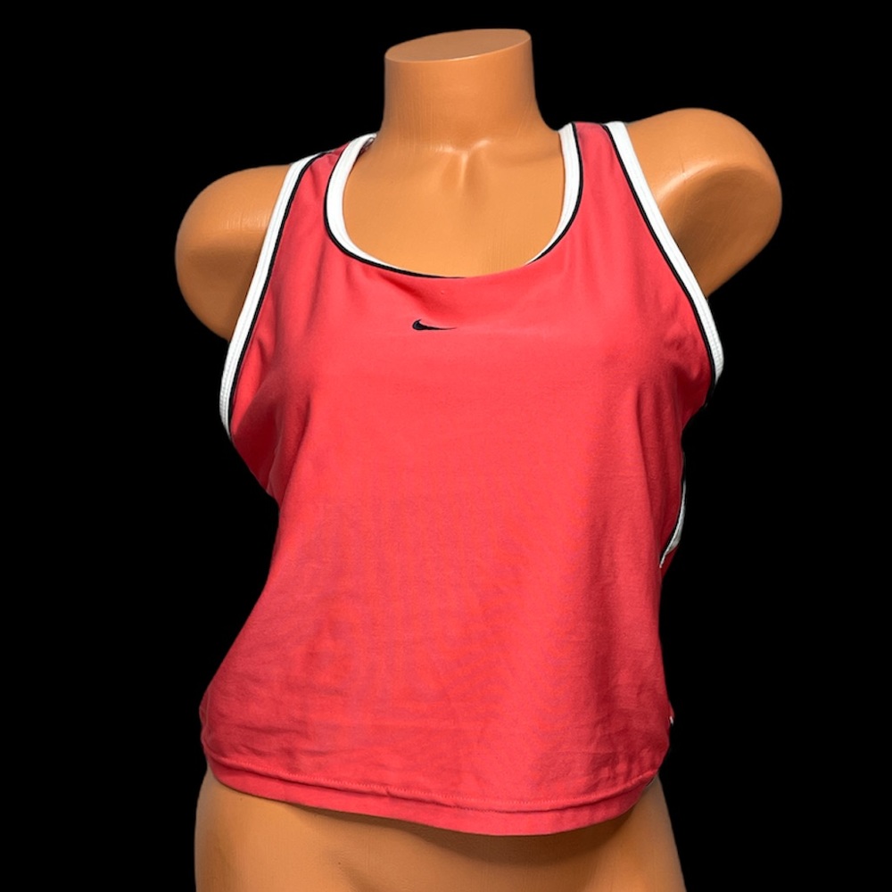 Nike Dri Fit Racerback Tank Top Girls Coral White Trim Pullover Size XL 16-18